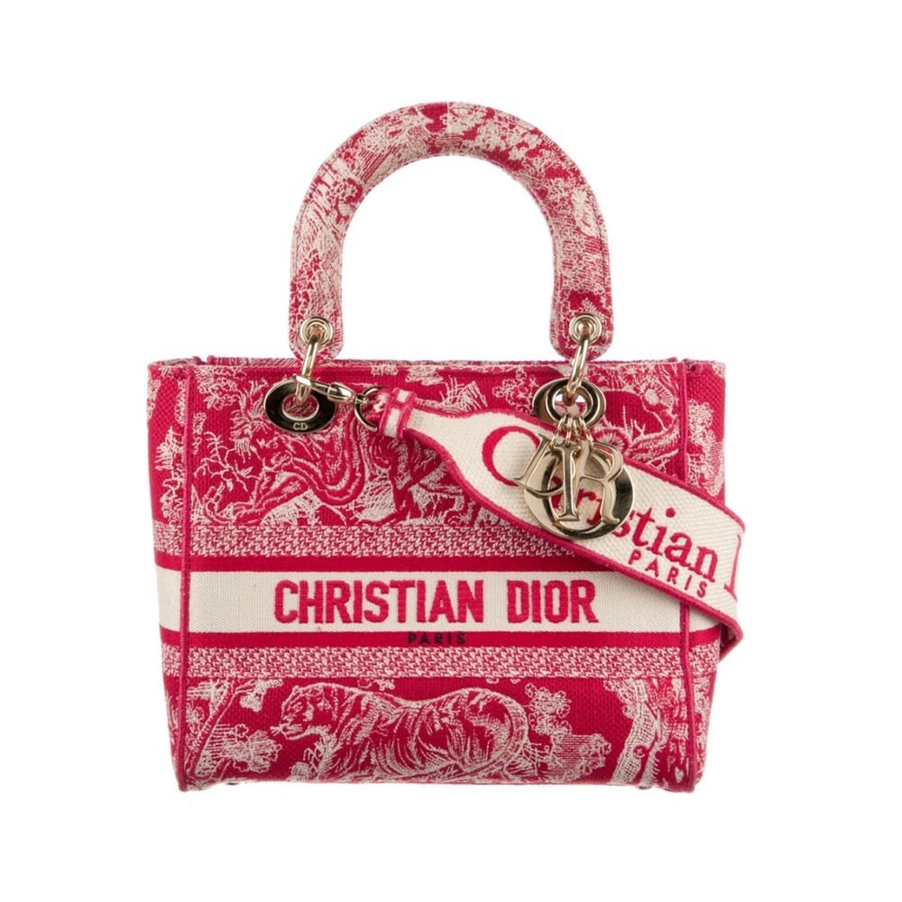 Christian Dior MEDIUM LADY D-LITE BAG  Toile de Jouy Embroidery